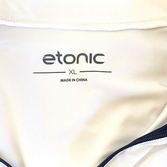 Etonic White Floral Short Sleeve Quarter Zip Golf Shirt Size XL - Picture 5 of 7